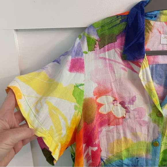 Jams World Women's Camp Shirt, Blouse, Brulee Pattern size XXL - Picture 3 of 7